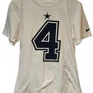 Dallas Cowboys Shirt Womens Small Dak Prescott #4 The Nike Tee White Blue